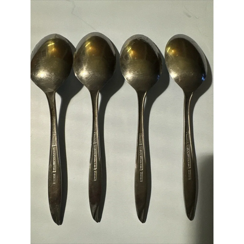 Nasco VASSAR Stainless Steel‎ Flatware Japan 4 Teaspoons